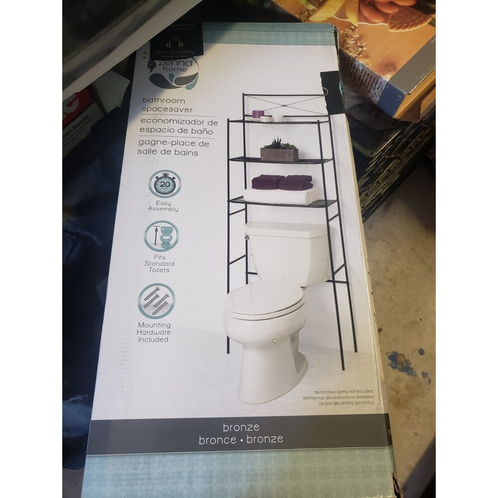 Zenna Home Over The Toilet Bathroom spacesaver Cross-Style, Oil Rubbed Bronze